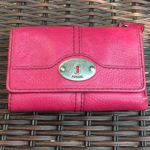 Fossil Dark Pink leather wallet